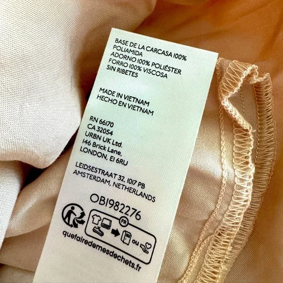 Anthropologie 3D Floral Embellished Peach Mini Dress Size Medium New With Tags - Picture 9 of 10